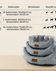 Woolart Hondenmand - Luxe Hondenkussen - Kattenmand - Grijs Maat M