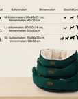 Woolart Hondenmand - Luxe Hondenkussen - Kattenmand - Groen Maat M