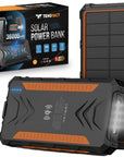 Tensfact® Solar Powerbank 36000 mAh Wireless Charger - Orange TensDesigns