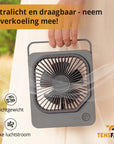 Tensfact oplaadbare mini ventilator - Grijs Tensfact.com