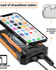 Tensfact® Solar Powerbank 36000 mAh Wireless Charger - Orange TensDesigns