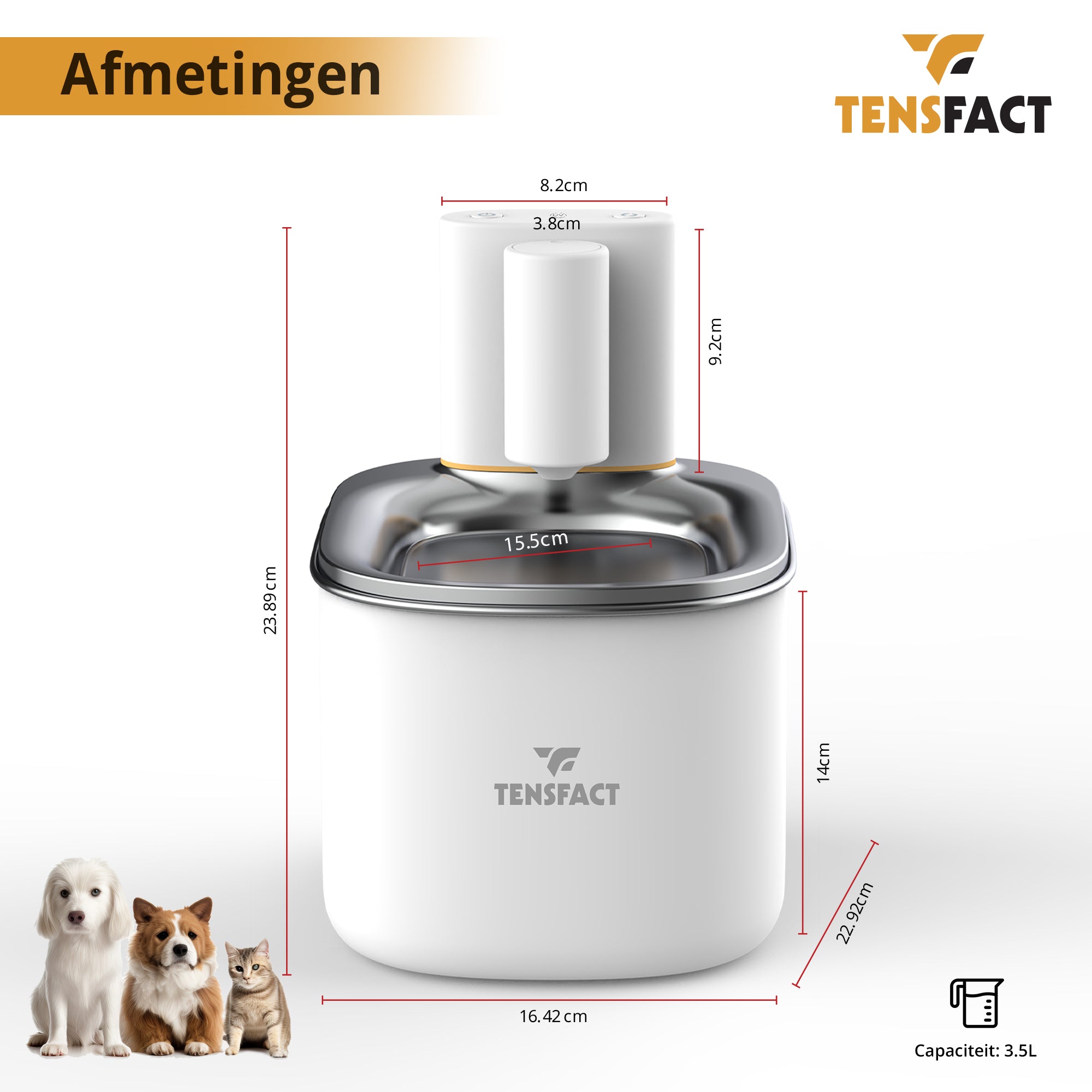 Tensfact Drinkfontein Kat of Hond - Wit