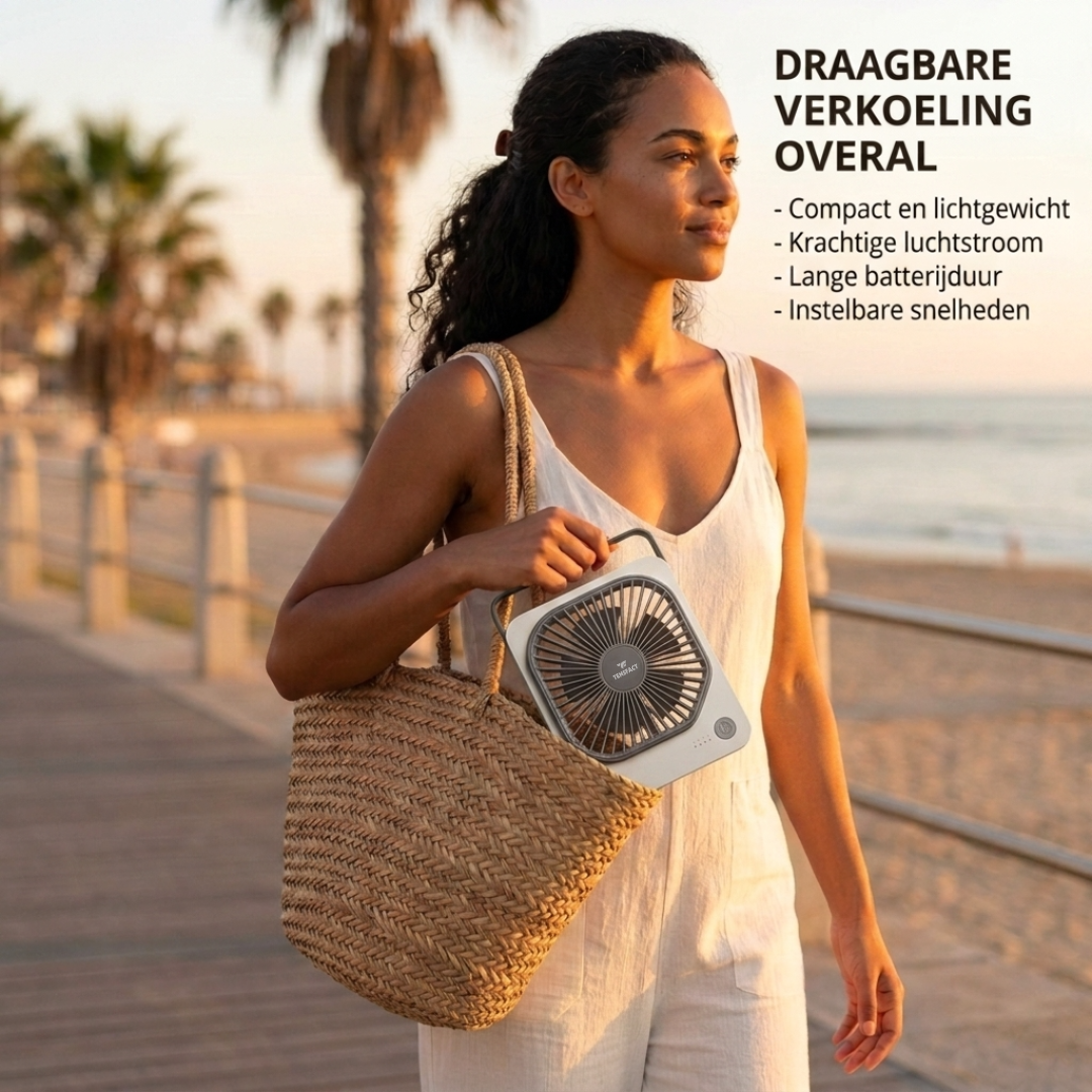 Tensfact oplaadbare mini ventilator - Tafelventilator Tensfact.com