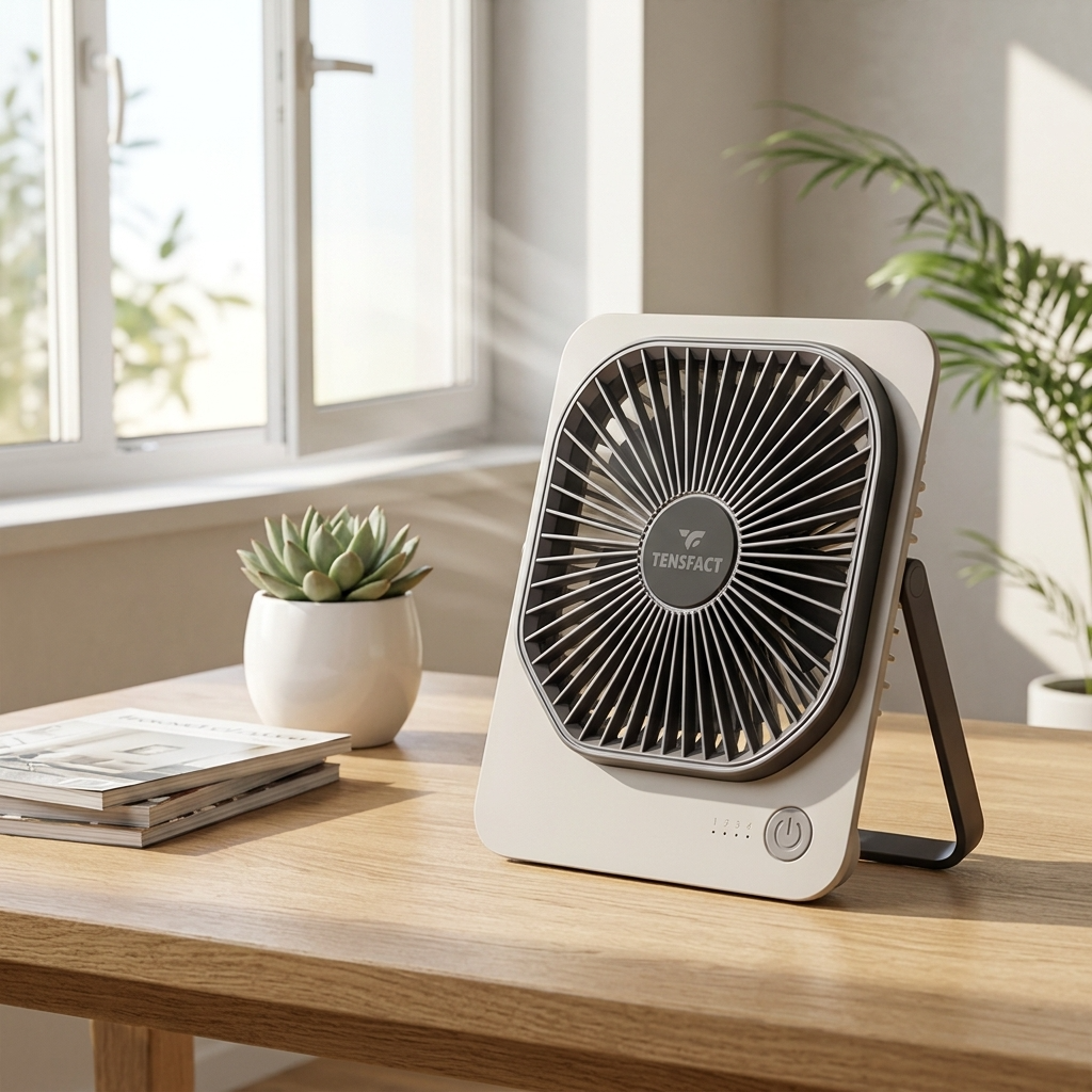 Tensfact oplaadbare mini ventilator - Tafelventilator Tensfact.com