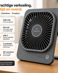 Tensfact oplaadbare mini ventilator - Grijs Tensfact.com