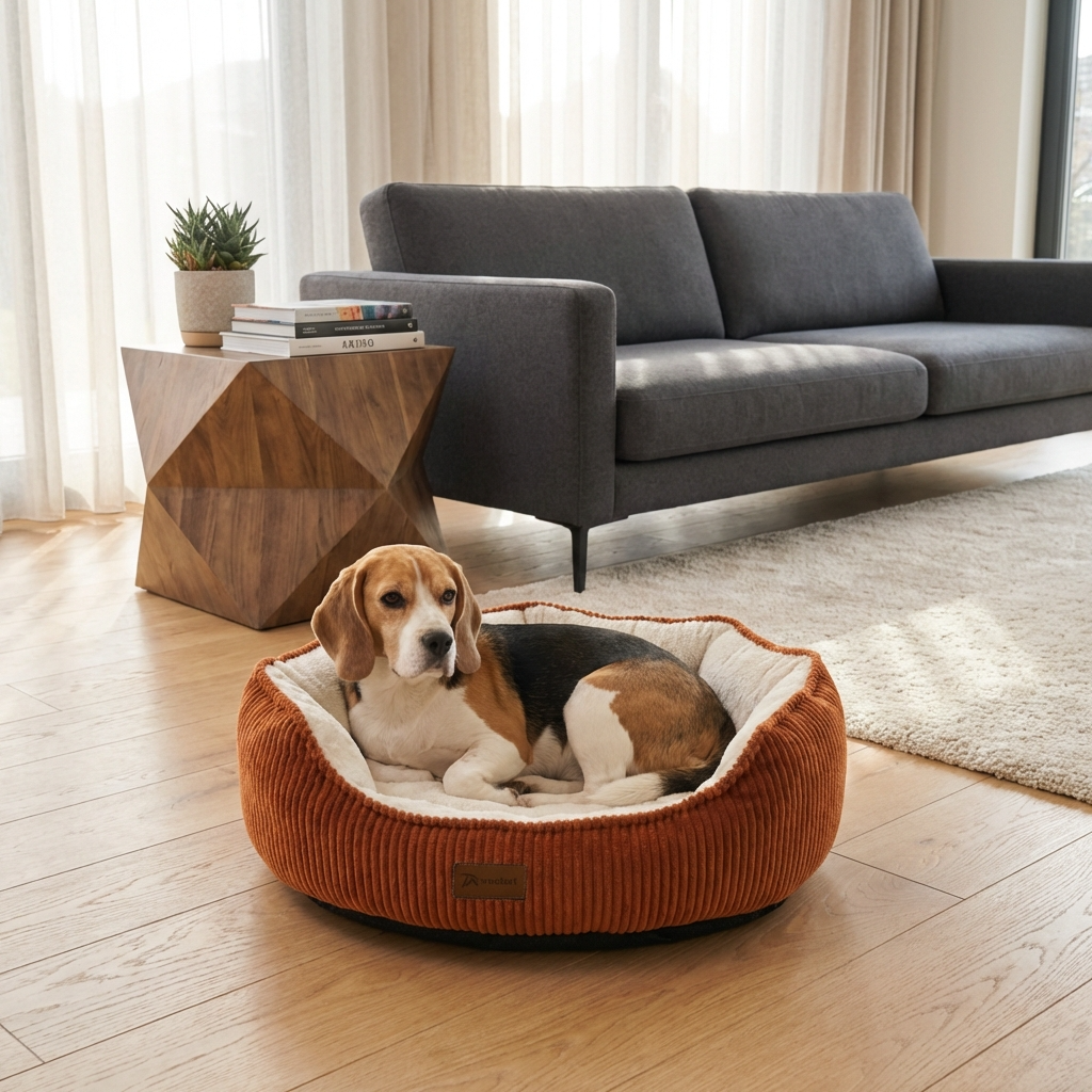 Hondenmand - Luxe hondenkussen - Legend Terracotta maat L Tensfact.com