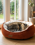 Hondenmand terracotta M wasbaar zachte ribstof mand voor honden of katten Woolart Tensfact.com