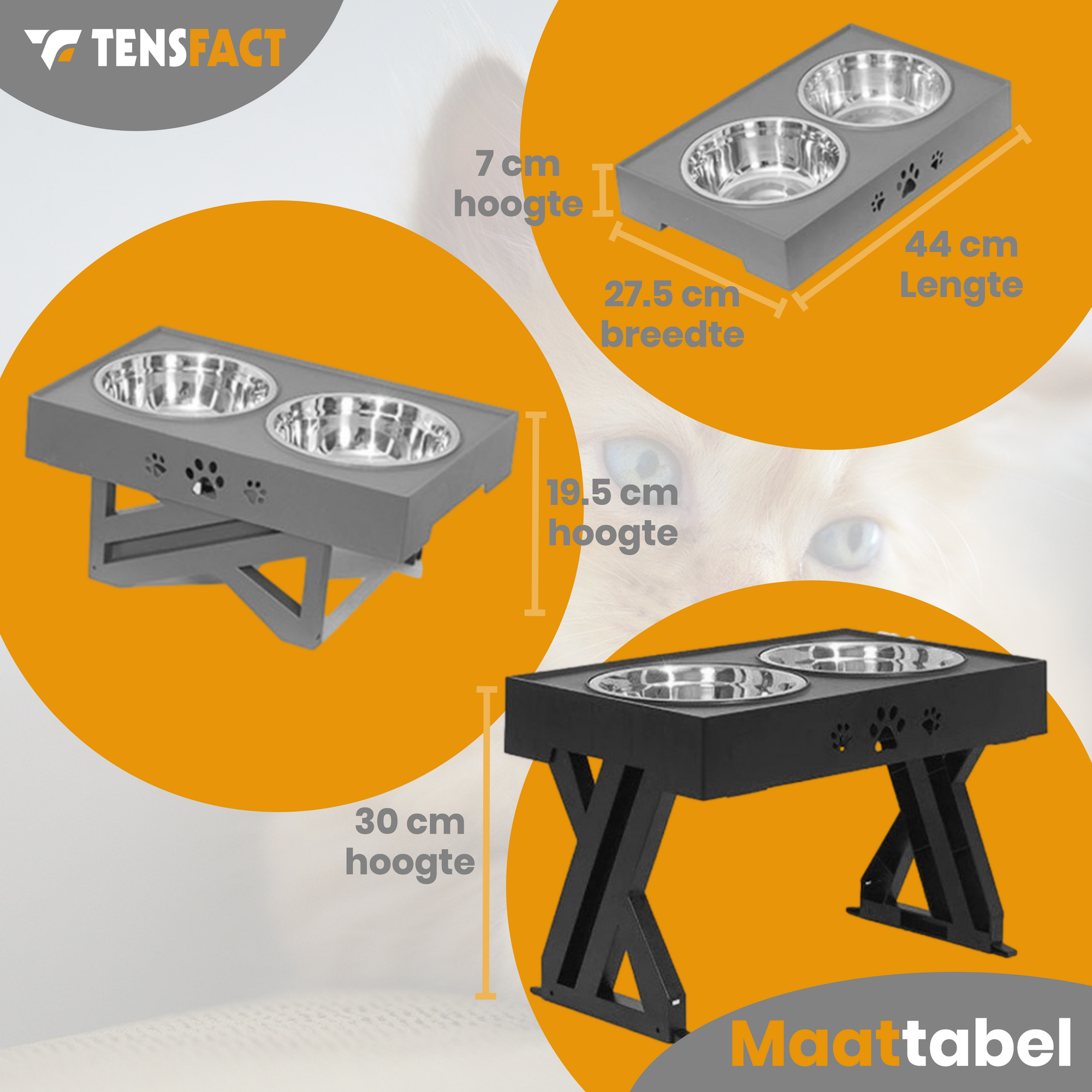 Tensfact Dubbele Voerbak voor Hond & Kat – Ergonomisch & Duurzaam Tensfact.com