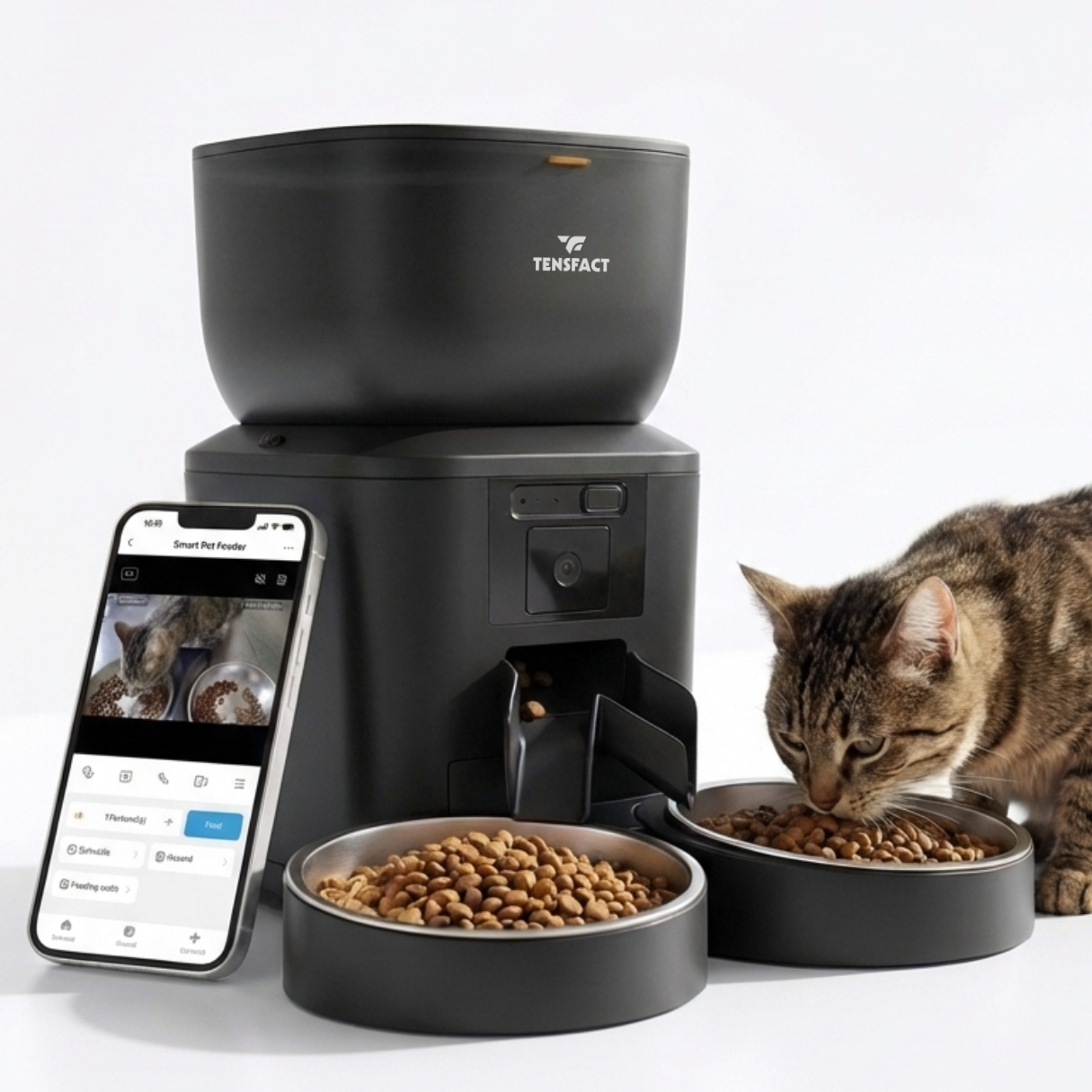 Tensfact Automatische Voerbak XL Pro Duo - Zwart Tensfact.com