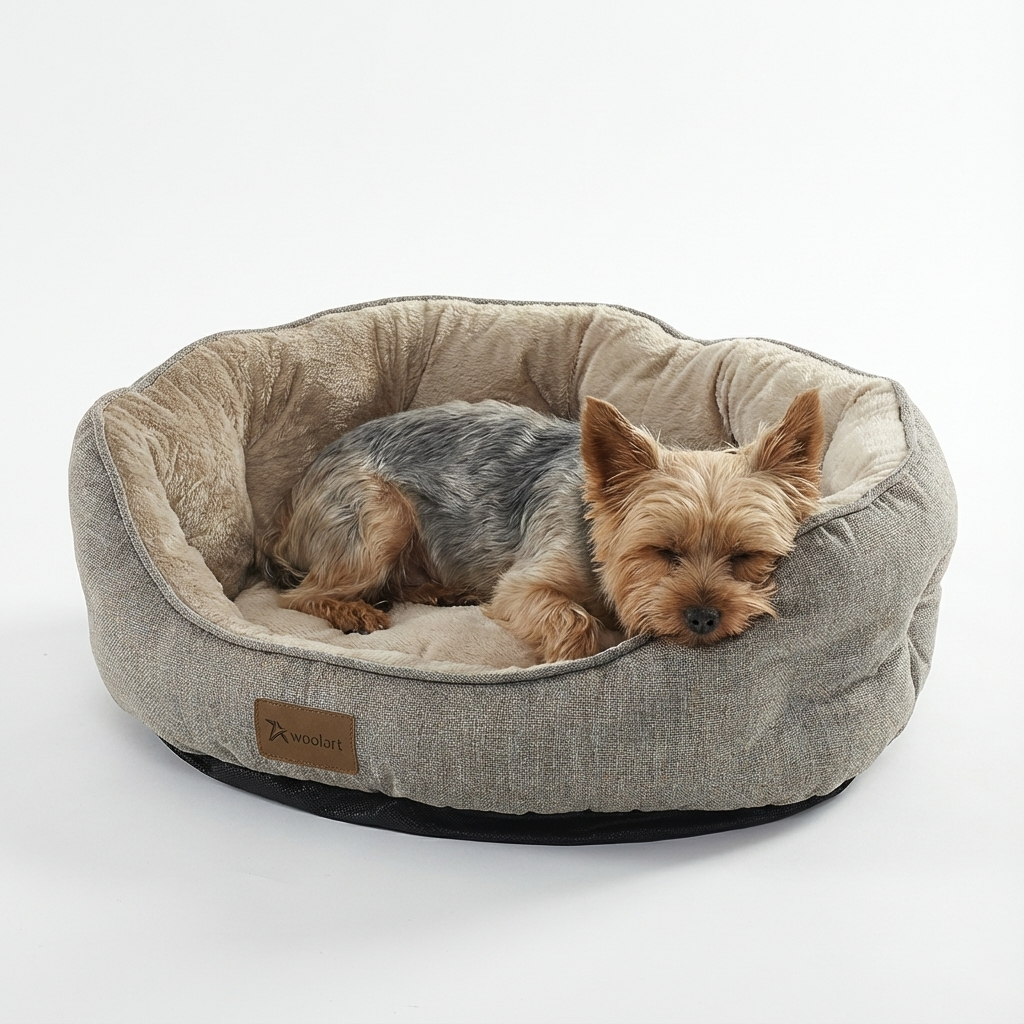 Woolart Hondenmand - Luxe Hondenkussen - Kattenmand - Beige Maat M