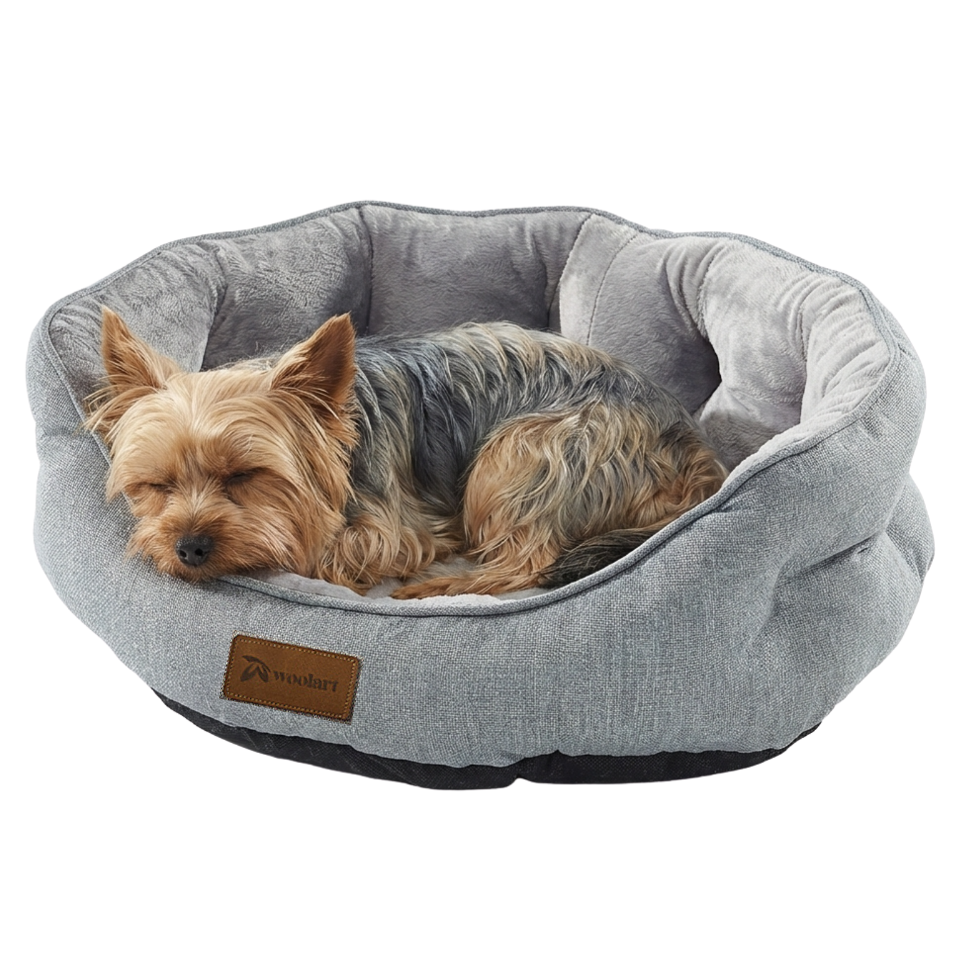 Woolart Hondenmand - Luxe Hondenkussen - Kattenmand - Grijs Maat M Tensfact.com