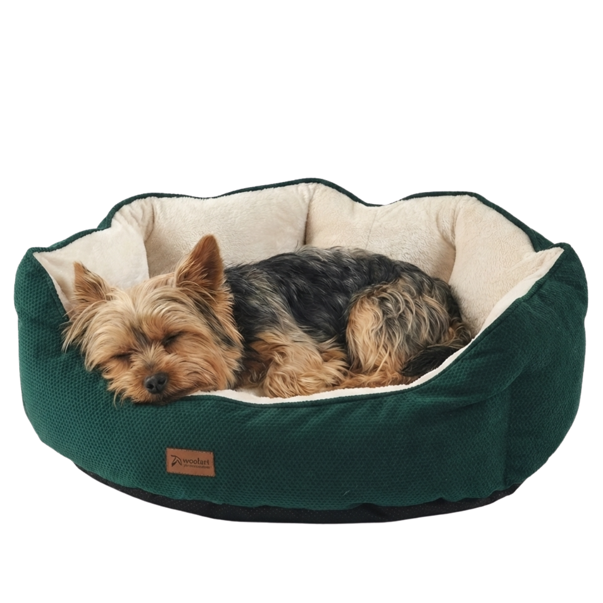 Woolart Hondenmand - Luxe Hondenkussen - Kattenmand - Groen Maat M Tensfact.com