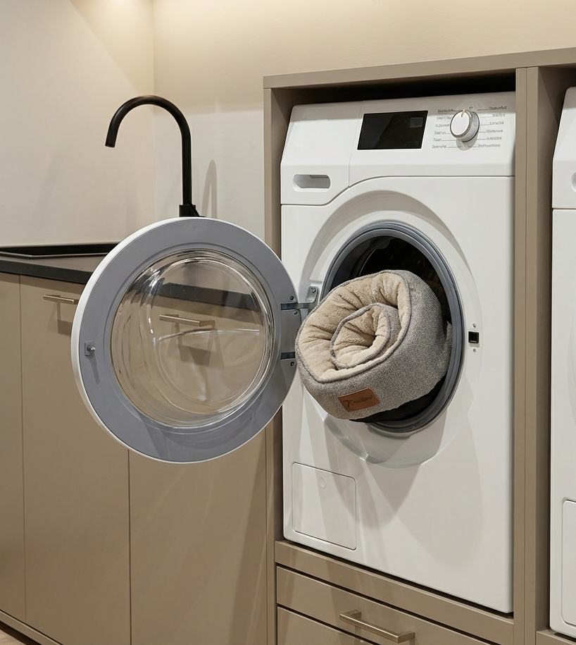 Woolart Hondenmand - Luxe Hondenkussen - Kattenmand - Sprit Beige Maat L Tensfact.com