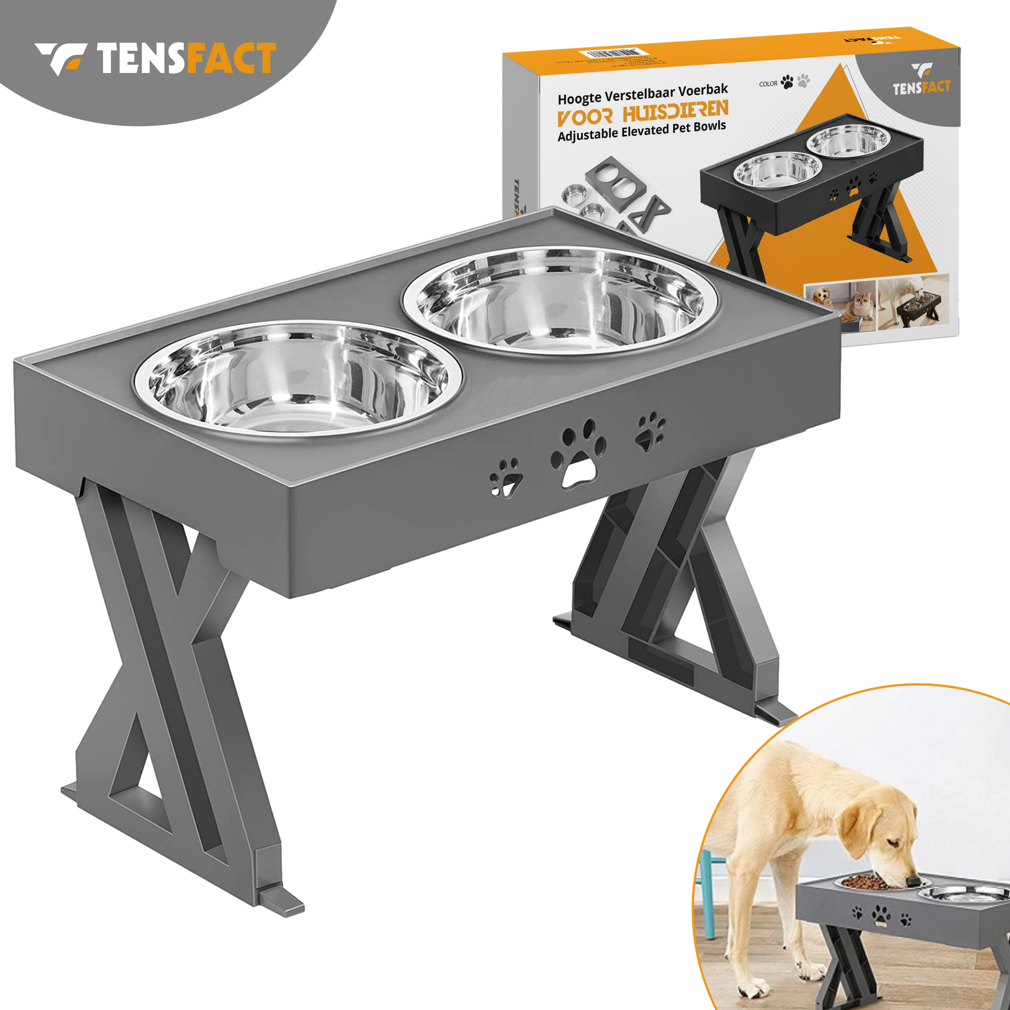 Tensfact Dubbele Voerbak voor Hond & Kat – Ergonomisch & Duurzaam Tensfact.com
