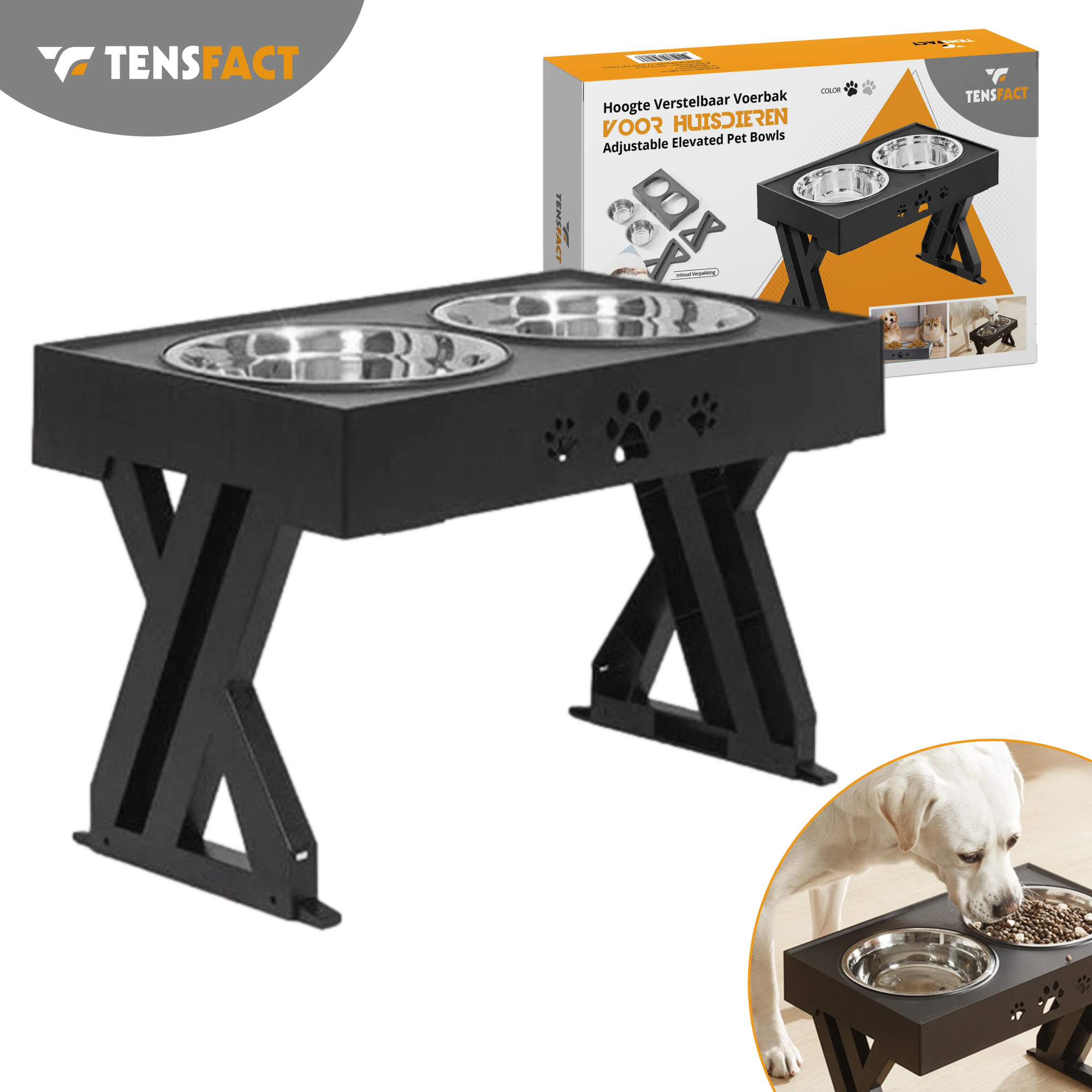 Tensfact Dubbele Voerbak voor Hond & Kat – Ergonomisch & Duurzaam Tensfact.com