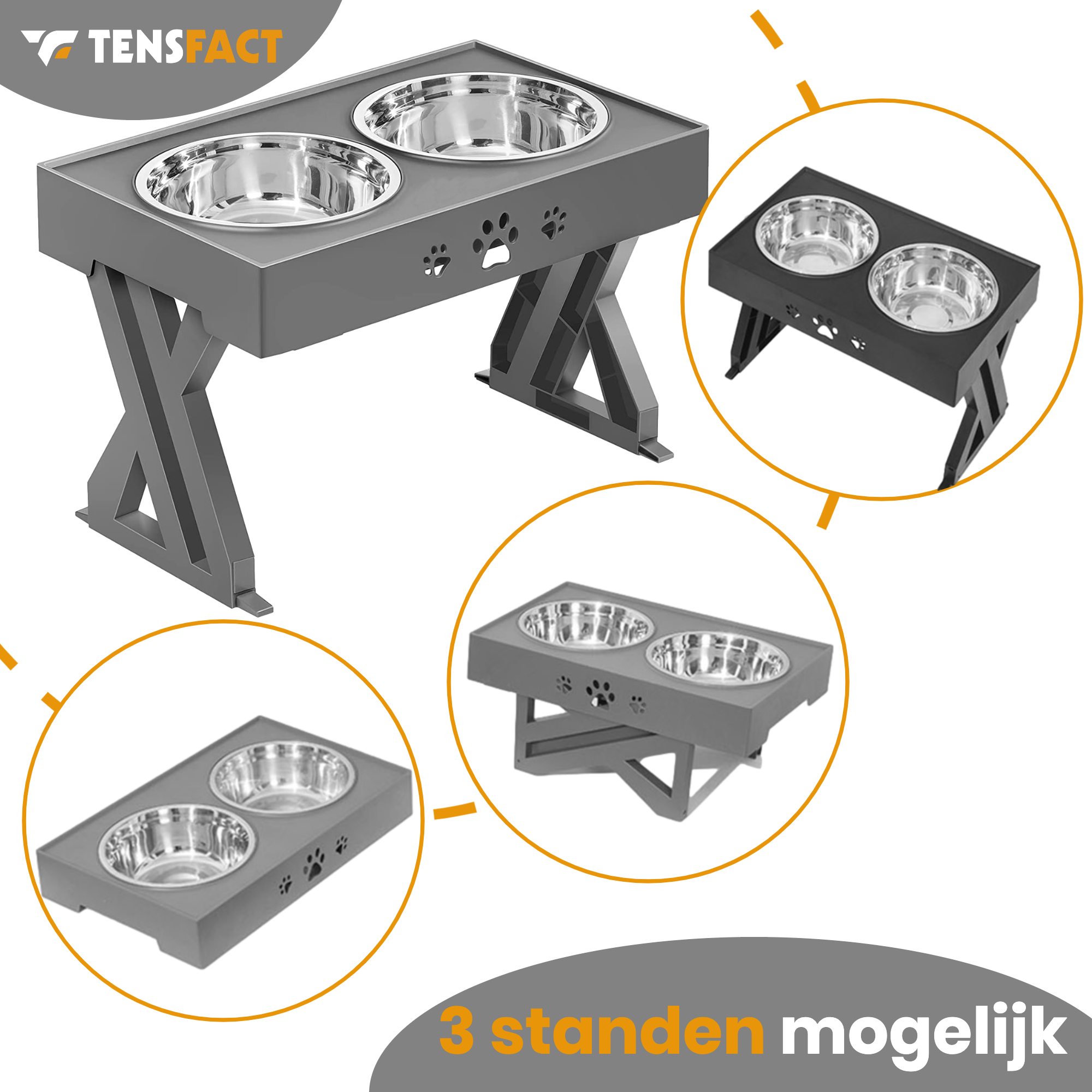 Tensfact Dubbele Voerbak voor Hond &amp; Kat – Ergonomisch &amp; Duurzaam Tensfact.com