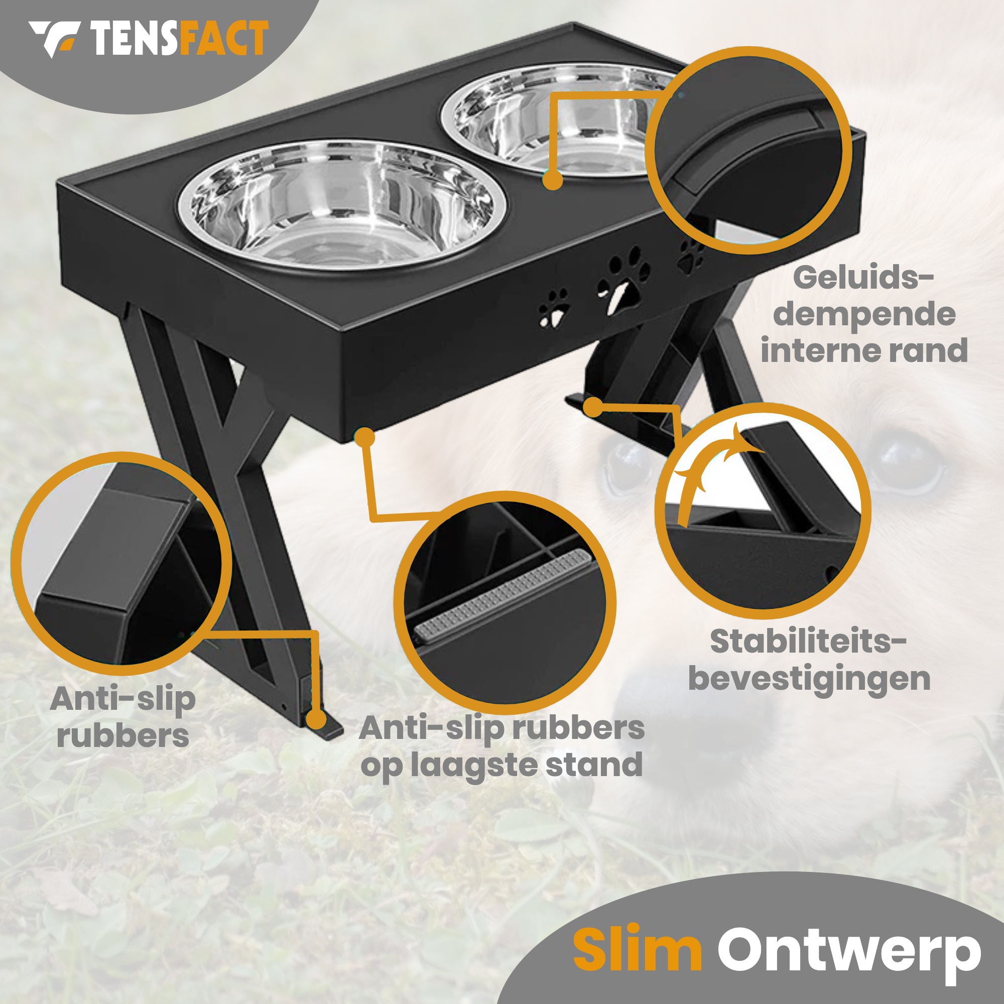 Tensfact Dubbele Voerbak voor Hond & Kat – Ergonomisch & Duurzaam Tensfact.com