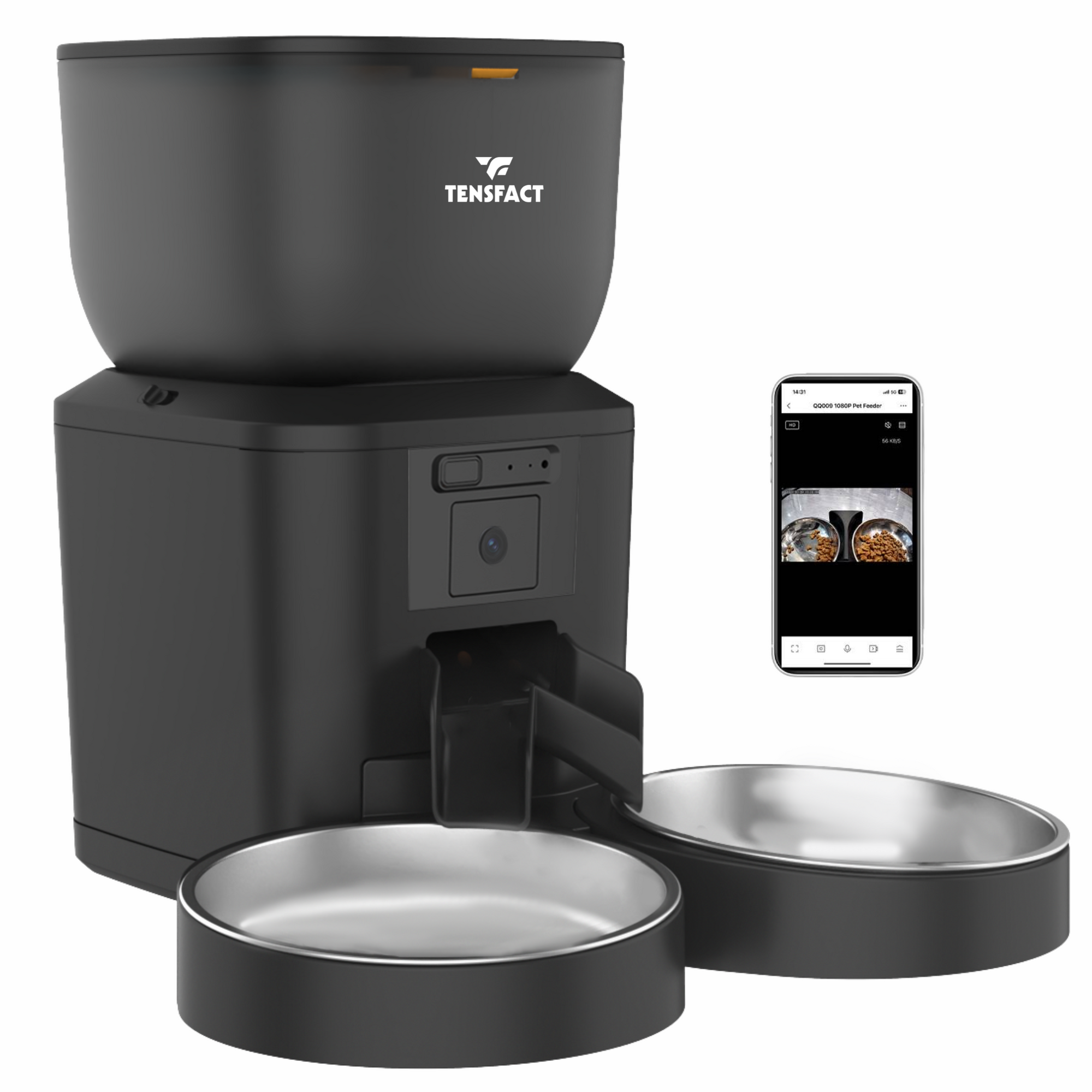 Tensfact Automatische Voerbak Pro Duo - Zwart Tensfact.com