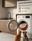 Hondenmand terracotta M wasbaar zachte ribstof mand voor honden of katten Woolart Tensfact.com