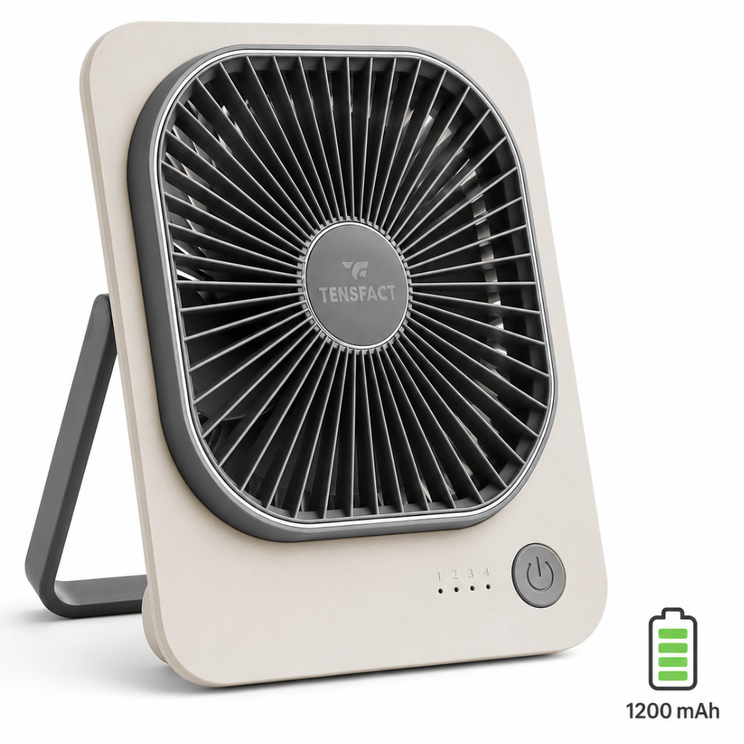 Tensfact oplaadbare mini ventilator - Tafelventilator Tensfact.com