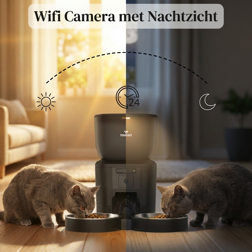 Tensfact Automatische Voerbak XL Pro Duo - Zwart Tensfact.com